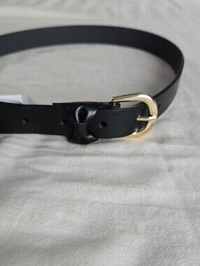 Cat & Jack Black Belt with Gold Buckle and Bow Accent